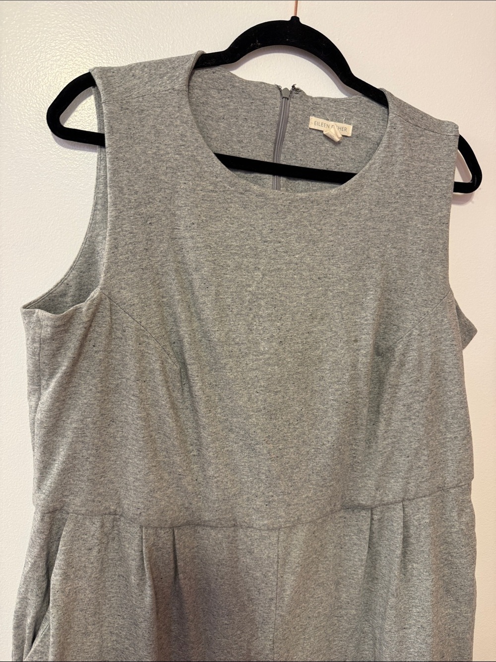 Eileen Fisher Gray Sleeveless Wide Leg Jumpsuit Women’s XL Minimalist - Picture 3 of 7